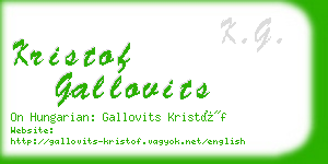 kristof gallovits business card